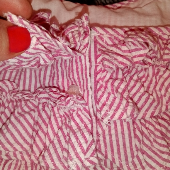 🆕 Ralph Lauren | Seersucker Pink & White Tiered Ruffle Top Dress Girls Size 12 - Picture 9 of 15